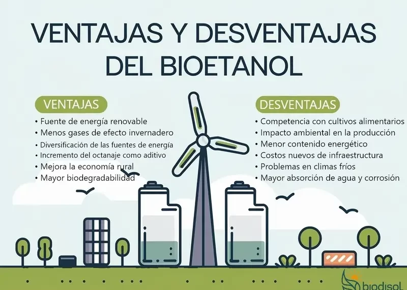 El bioetanol: ventajas y desventajas de este combustible renovable.